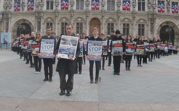 Manifestation contre l'expérimentation animale